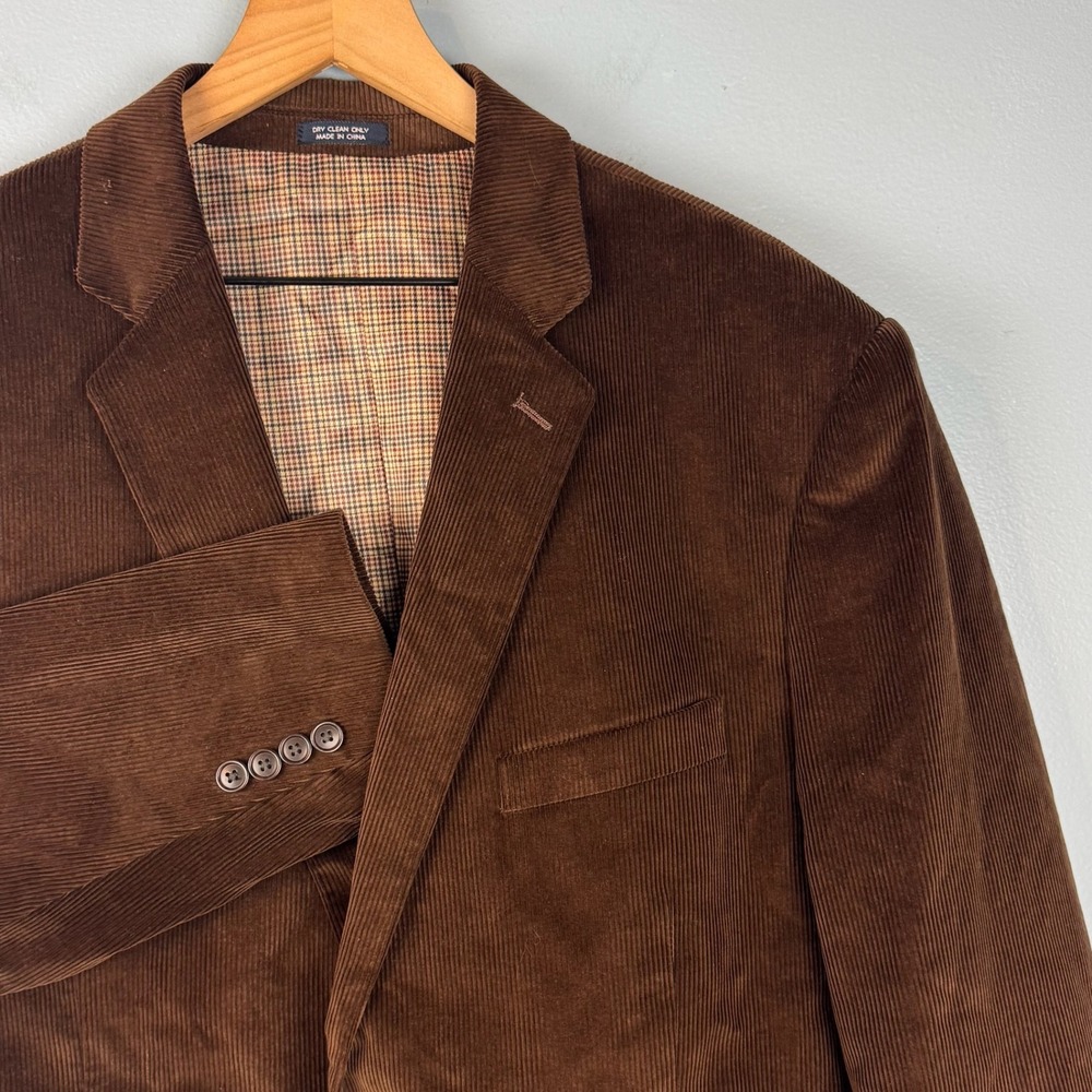 Saddlebred‎ Mens 48R Brown Corduroy Sport Coat Two Button Blazer Formal Office
